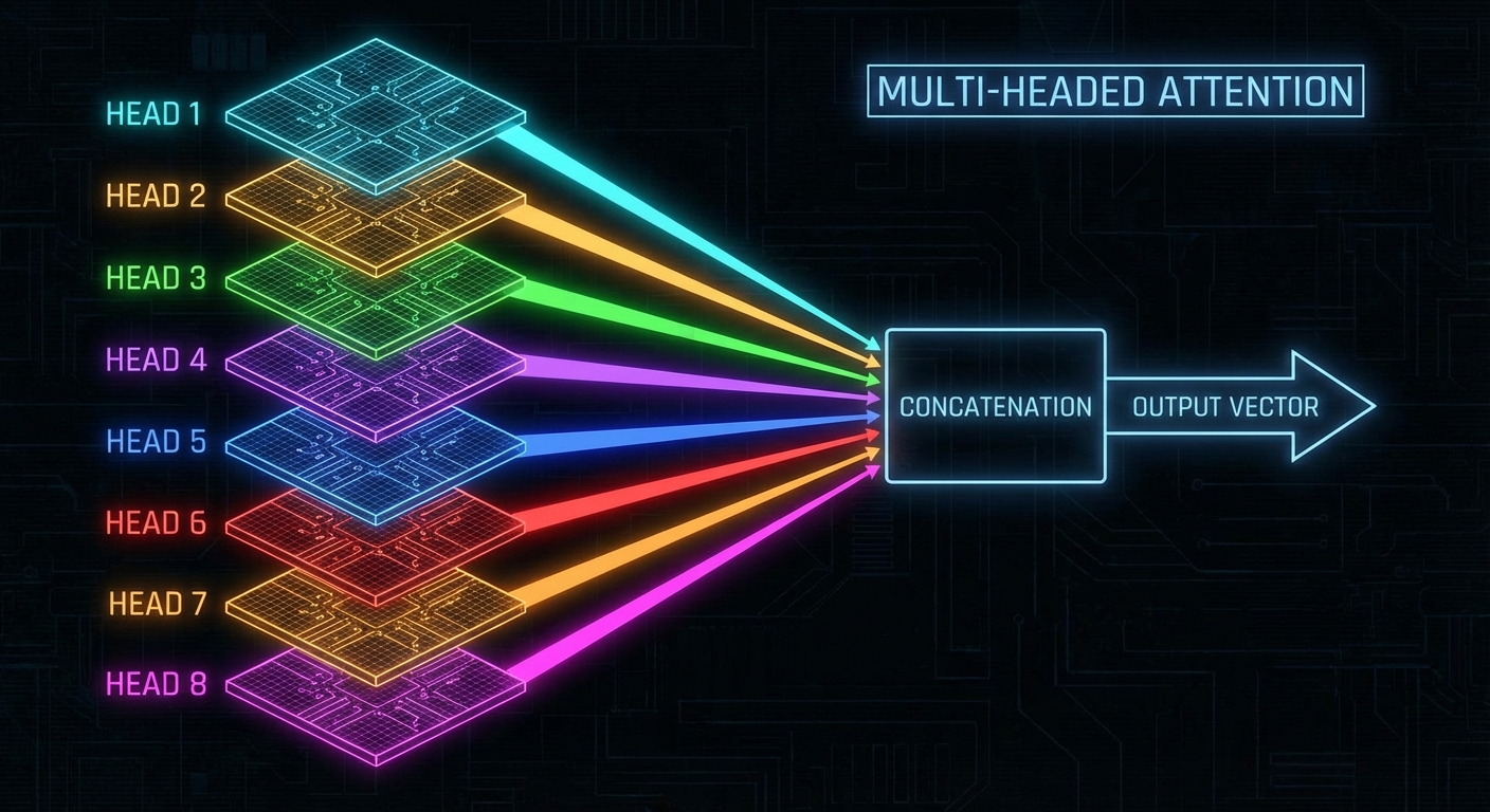 Multi-headed attention: parallel attention heads