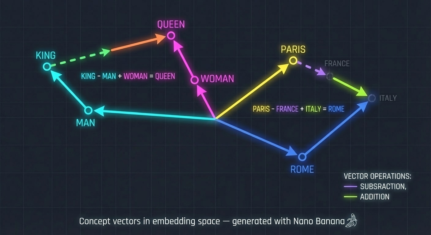 Concept vectors in embedding space