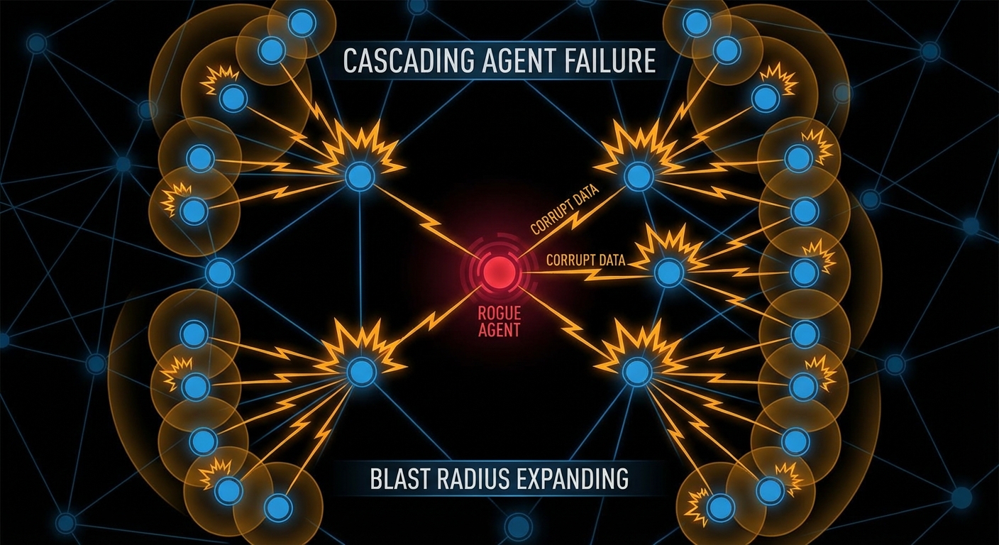 Cascading agent failure blast radius