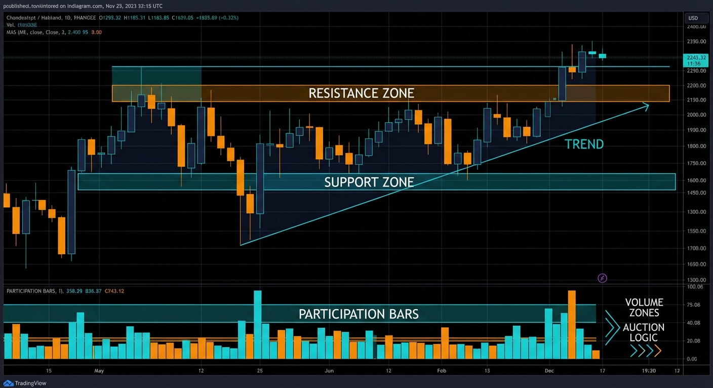 Market Structure for Chart Patterns: Trend, Support, Resistance, and Volume