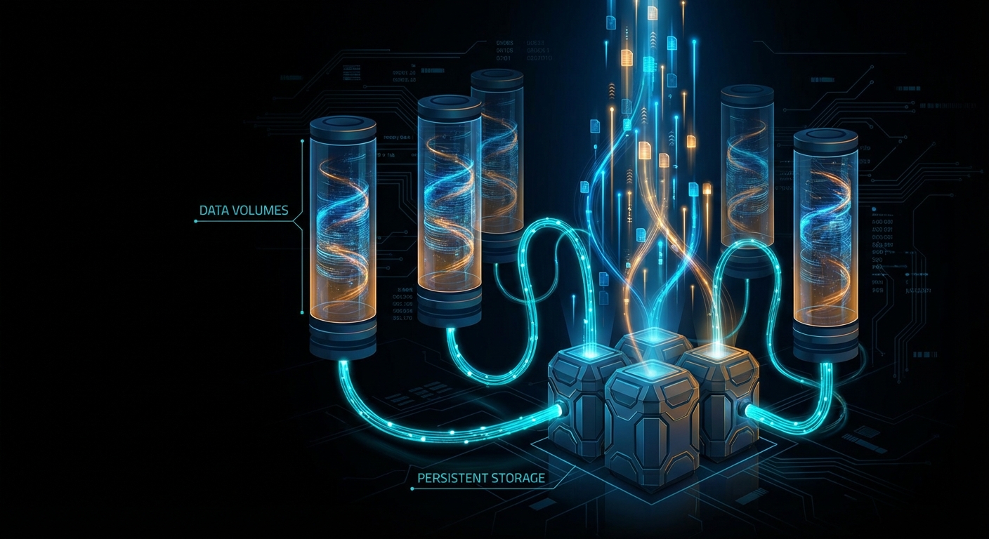 Docker volumes providing persistent storage across container restarts