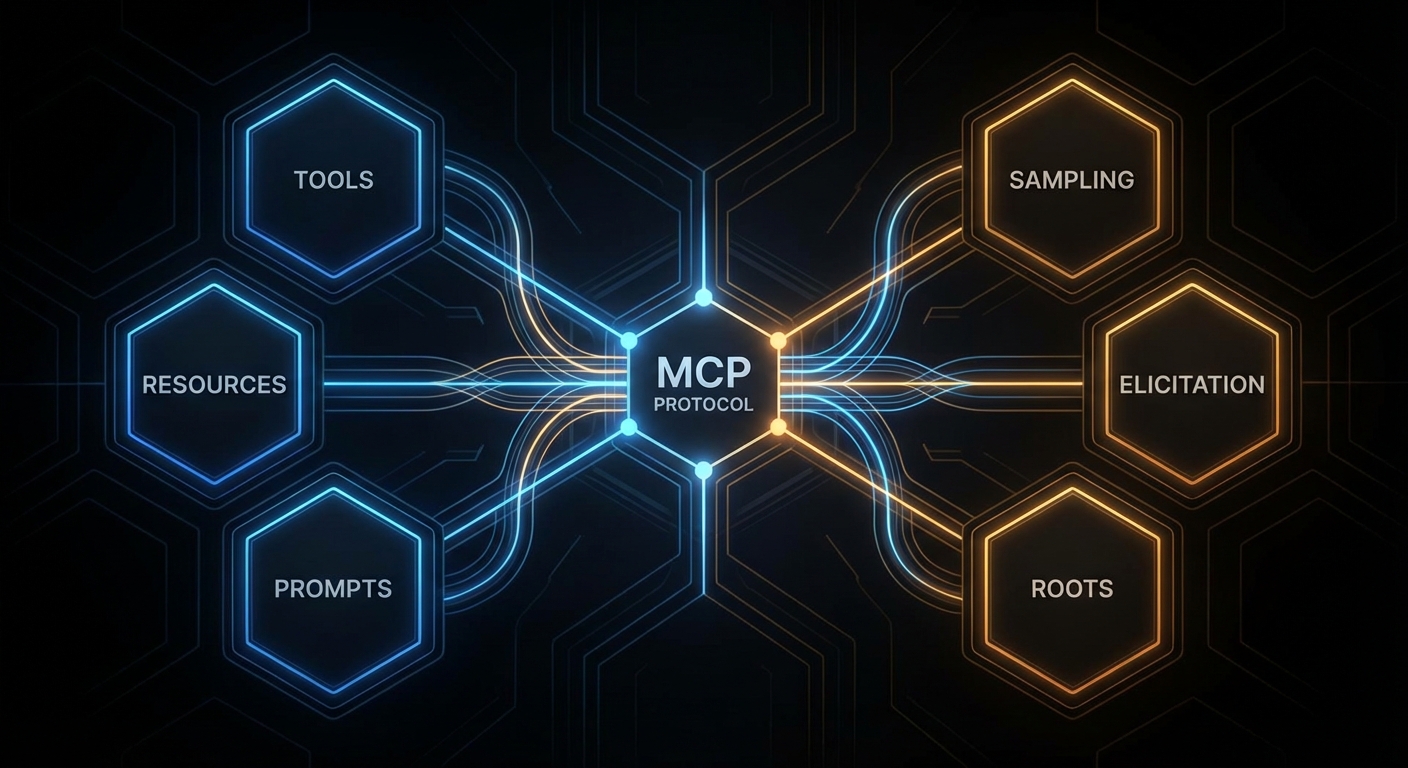 MCP protocol primitives - tools resources prompts sampling elicitation roots
