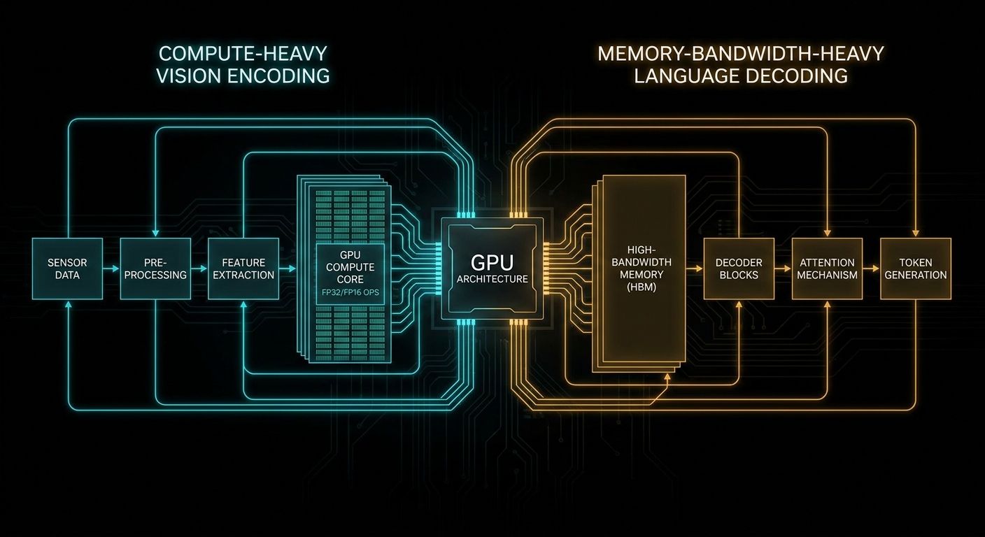 Two GPU workload phases with opposing compute and memory demands