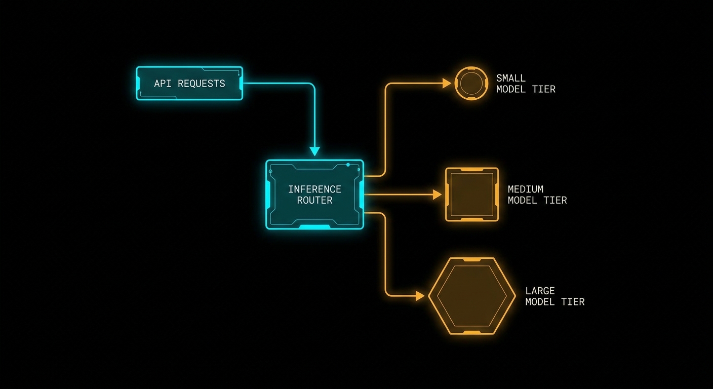 Requests routed to different model size tiers