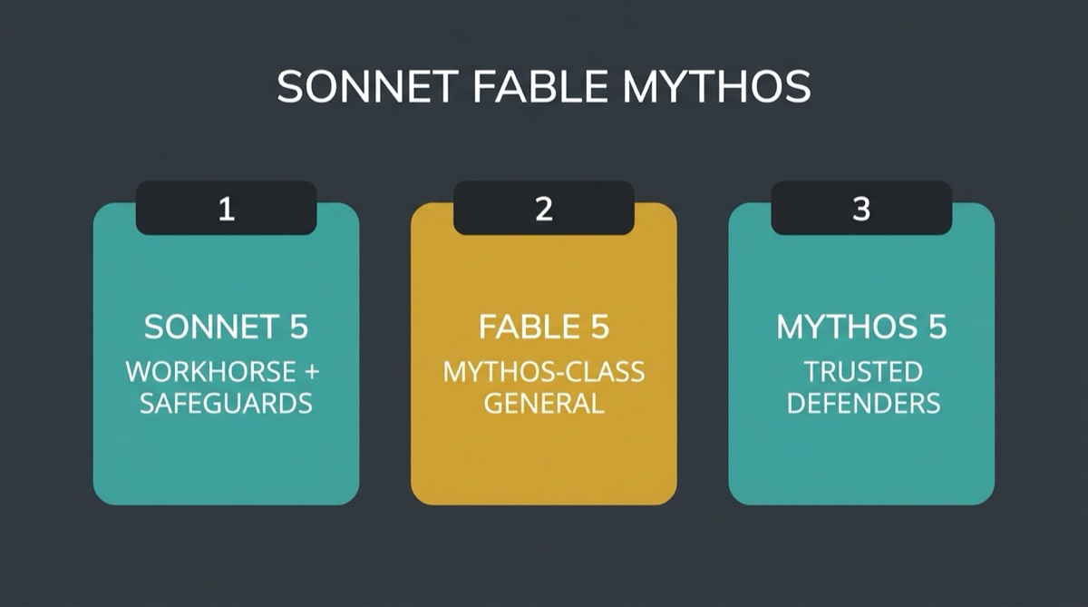 Lecture map: Sonnet 5 Is the Workhorse; Fable and Mythos Are the Dual-Use Split