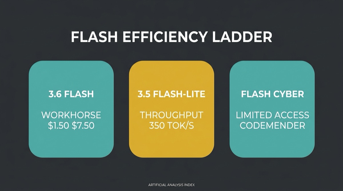 Lecture map: Token Efficiency Is the Product: Gemini 3.6 Flash, Flash-Lite, and Flash Cyber