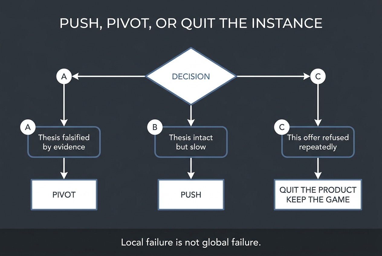 Push pivot or quit the instance