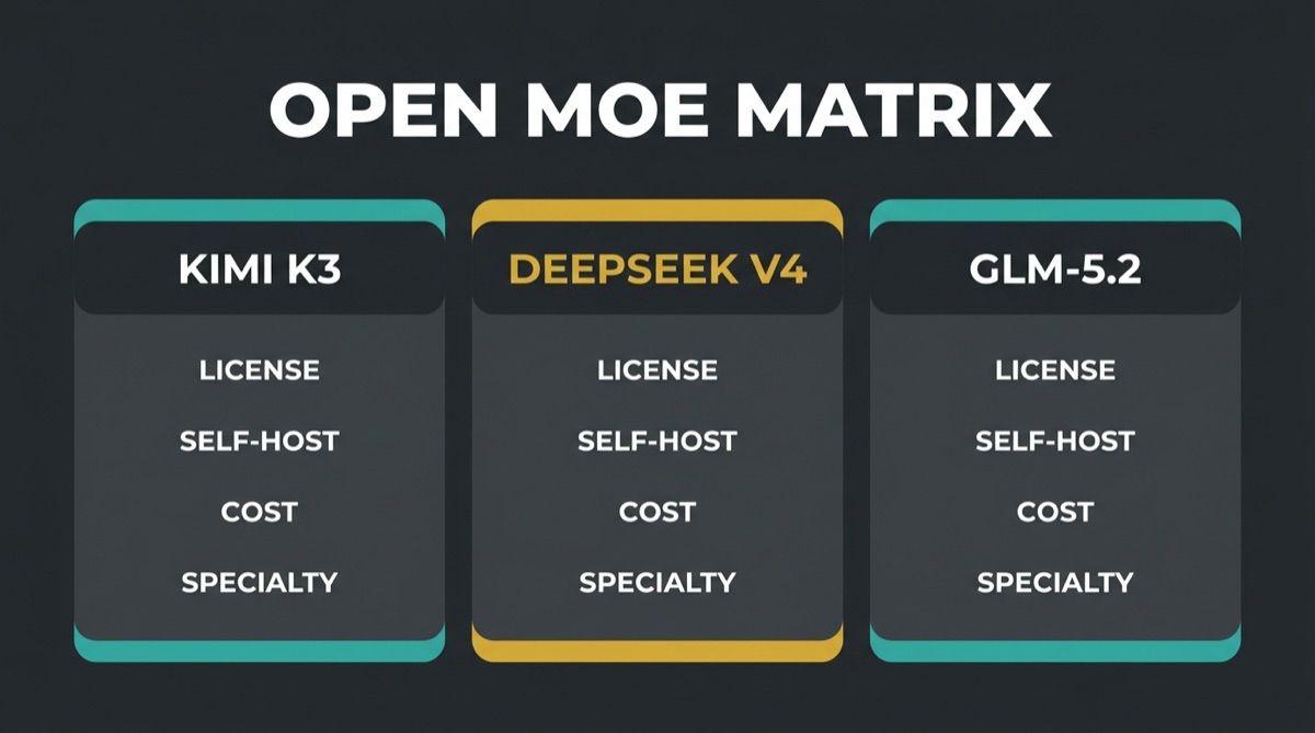 Lecture map: Open MoE Router Matrix: Kimi K3, DeepSeek V4, and GLM-5.2